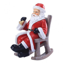 for Creative Rocking Chair Santa Claus Statues with Handbell Christmas Resin Ornaments Cartoon Animated Figurines Xmas Holiday Party Decoration Collec