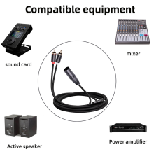Stereo audio kabel zesilovače směšovací konektor AV kabel 1m