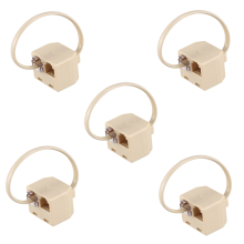 RJ11 6P4C 2-weg stopcontact telefoonaansluiting lijn splitter adapter beige