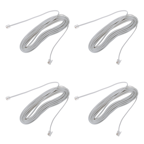 9M 30ft RJ11 6P2C modulaire telefoonkabels, wit