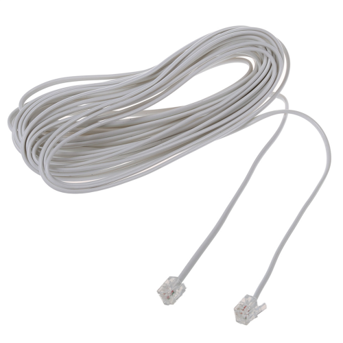 9M 30ft RJ11 6P2C modulaire telefoonkabels, wit 2