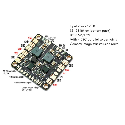 Mini Power Hub Power Distribution Board PDB with BEC 5V & 12V 1