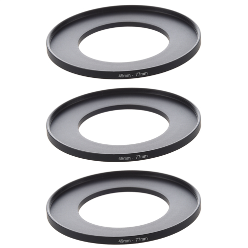 Kameralinsefilter Step Up Ring 49mm-77mm Adapter Sort