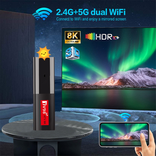 Android14 ATV Smart 2.4/5G Wifi6 hangvezérlésű mini TV Box 2