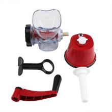 Rotary Cheese Grater, Multipurpose Kitchen Gadget for Cheese, Vegetable Slicing, Nut Grinding, with Interchangeable Drum Blades & Ergonomic Handle,