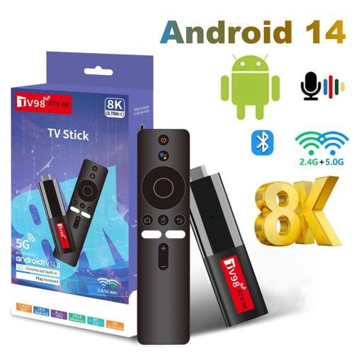 Android14 ATV Smart 2.4/5G Wifi6 hangvezérlésű mini TV Box 1