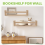2Pcs Natural Wood Floating Wall Bookshelf for Kids,Kitchen Spice Rack 6