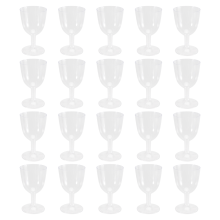 Clear Plastic Wine Glass Recyclable - Shatterproof Wine Goblet, 20Pcs