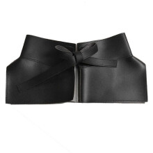 Skirt Belt Leather Ruffle Skirt Peplum Waistband Cummerbunds Female Dress