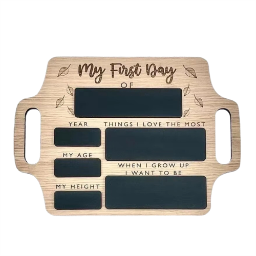 Eerste schooldagbord - herbruikbaar herinneringsfotobord met handgrepen