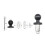Bike Mount Black Fork Stem Base with Ball for Head for Ball Mount Adapter 21