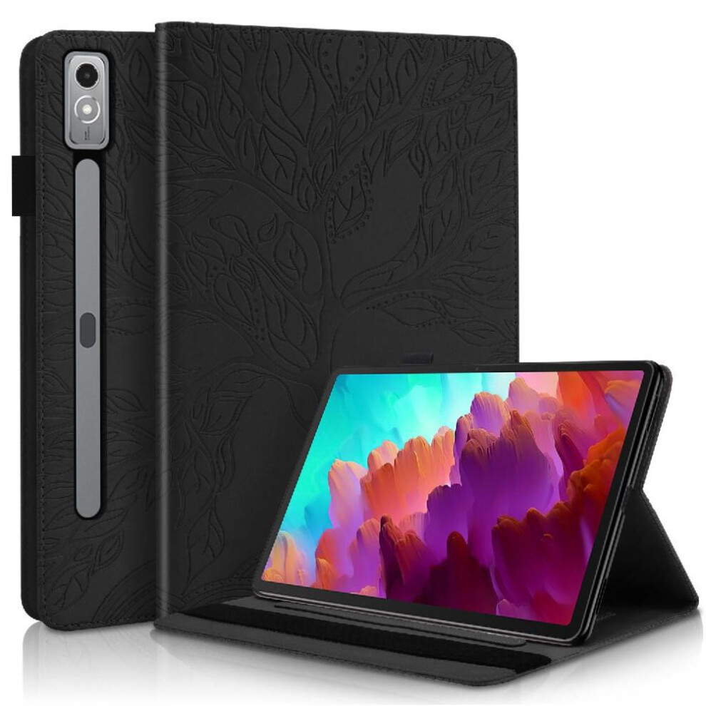 (Black) Tablet Case For Lenovo Tab P12 12.7 Inch 2023 Tpu Protection Shock Absorbent Hands-Free Stand Stylus Holder Black 764563141876