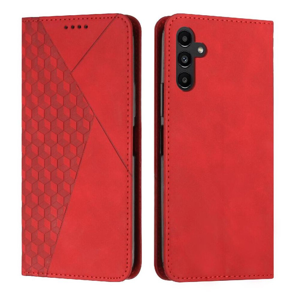 (Red) Flip Case For Samsung Galaxy S25 Fe Kickstand Pu Leather Card Insertion Wallet Red 764563142071
