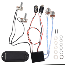 Chitară bas activă cu 2 benzi, egalizator, preamplificator, circuit pickup, negru