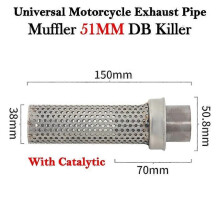 (51MM-B) 50,8 mm 60 mm DB Killer universel moto Yoshimura échappement échappement moto maille catalyseur