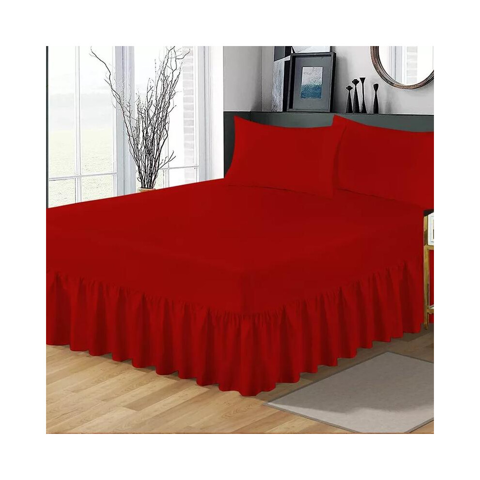 (Red, Small Double) Extra Deep Fitted Valance Sheet - Available in Single, Double, King and Super King Sizes-image-OPC-PJ8RH5R-NEW