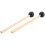 2Pcs Soft Rubber Head Sticks Wood Handle Bell Mallets Black 2