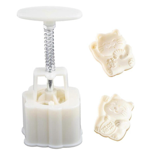 Moon Cake Mold for Creative Lucky for Cat Shape DIY Baking Mold for Mid-Autumn F