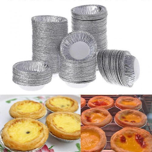 250pcs Disposable Aluminum Foil Baking Egg Tart Pan Cupcake for Case Plate Mold 1