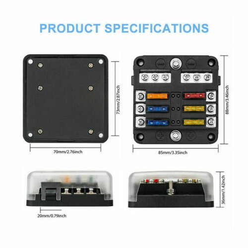 6-Way Fuse Block,with LED Indicator 12 Circuits for Dc 12/24V Car 2