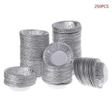 250pcs Disposable Aluminum Foil Baking Egg Tart Pan Cupcake for Case Plate Mold
