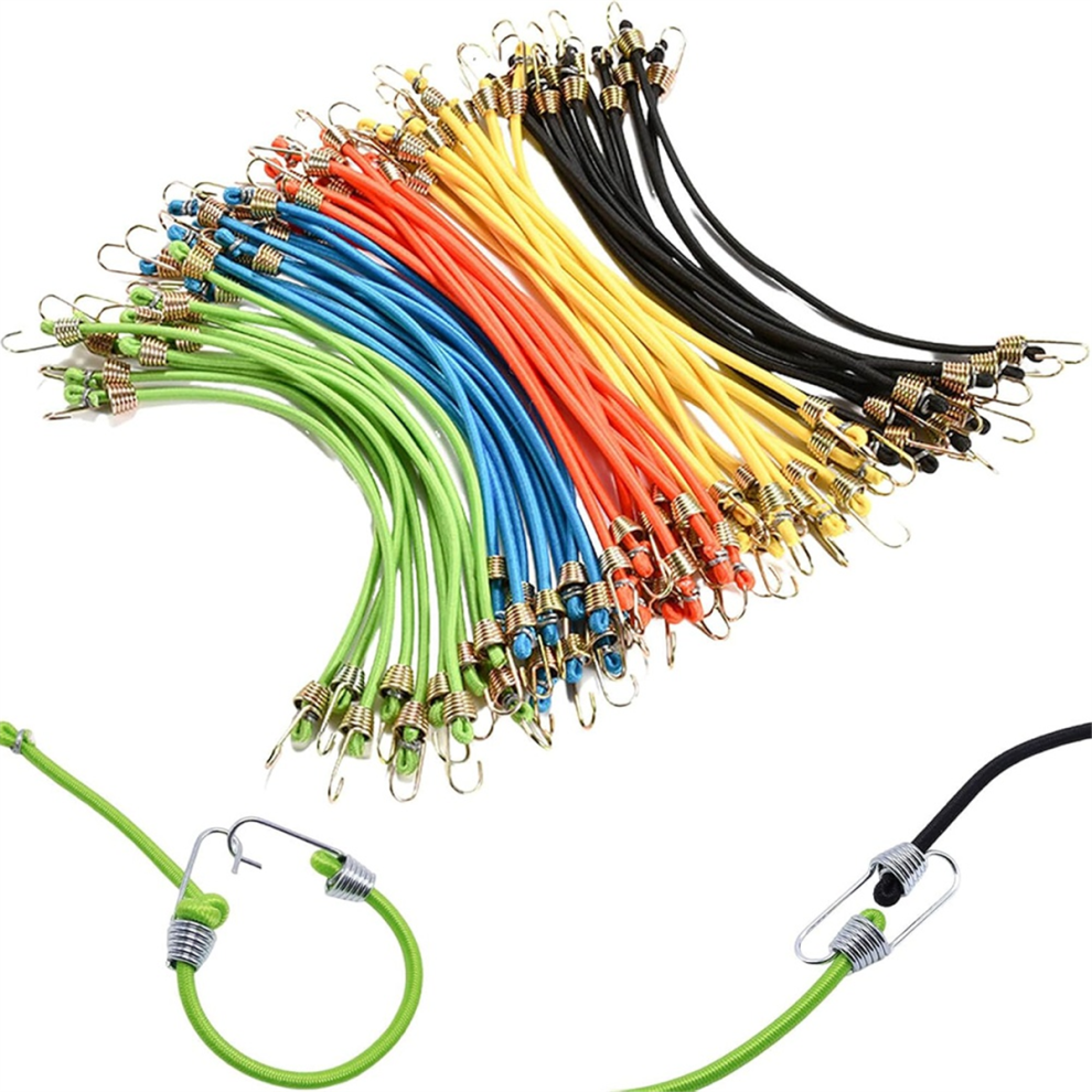Kleine Bungee-Koorden Met Haken (12 Stuks), Verstelbare Rubberen Elastische Koorden-image