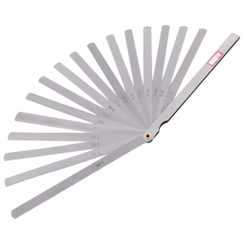 200 mm lang 17 blade 0,02 mm-1,0 mm mellemrum tyk målefølermåler