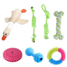 10pcs Pet Toy Extra-tough Rubber Cloth Bite Toy Interactive Dog Chew Toy
