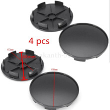 4PCS 68mm Car Wheel Center Caps Central Hub Blank Centre Hubcaps Universal Black