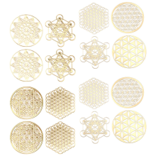 16Pcs/Set Metal Energy Decor Sticker Flower of Life Children's Day