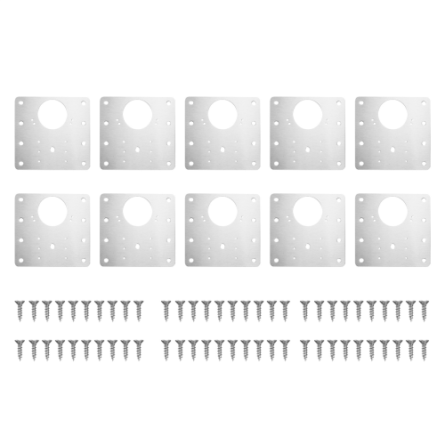 Placas De Soportes De Reparación De Bisagras 10 Piezas, Placa Reparacion Bisagra Artefacto De Acero Inoxidable, Repair Kit Con 60 Tornillos Para De Madera Muebles Gabinete Cajón Ventana Estantes