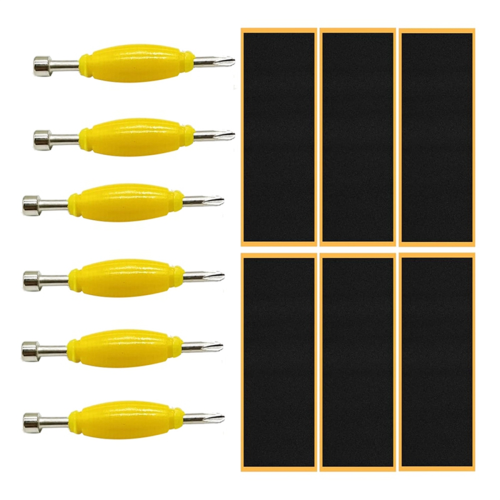 12 stuks vingerbord griptape, kleverige schuimsticker + schroevendraaier