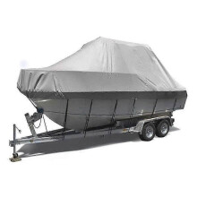 570*300cm Heavy Duty Waterproof Portable Boat Cover, Durable Gray Oxford Fabric Waterproof, for Yacht, Fishing Boat, Tri-hull (16-18ft-v)-yujia