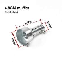 Silencieux d'échappement pour moto (48 mm, court, argenté), 35 mm, 42 mm, 45 mm, 48 mm, 60 mm, DB Killer