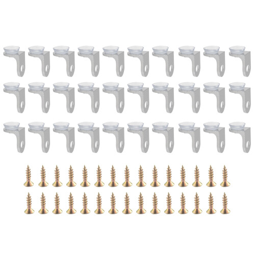 30 Pcs Glass Shelf Bracket with Sucker Shelve for Kitchen Cabinets 1