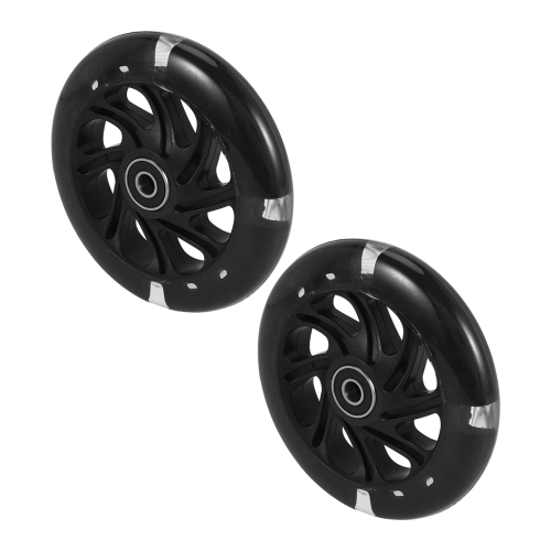 1 par 120 mm LED blinkende hjul med lejer for/bag, sort 2