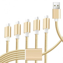 5-port Micro USB Splitter Cable Cord 5-in-1 Power Wire for On-the-Go Charging