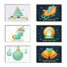 24 Pack Watercolor Christmas Cards Holiday Greeting Card with Envelopes Stikers Merry Christmas Postcards