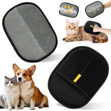 (a) Luvas magnéticas de pele MegiaExist dupla face compatíveis com cães e gatos - Removedor de pelos de animais respirável com função anties