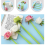 (Μπλε) Συσκευασία με 3 στυλό gel με μελάνι Rose Flower, μαύρο, επαναγεμιζόμενο στυλό υ 4