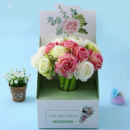 (Μπλε) Συσκευασία με 3 στυλό gel με μελάνι Rose Flower, μαύρο, επαναγεμιζόμενο στυλό υ 2