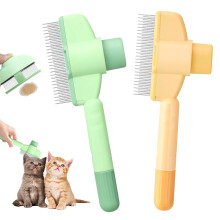 Confezione da 2 spazzole per gatti Fellblitz con denti lunghi e corti in acciaio inossidabile e pulsante di rilascio compatibili con la rimo