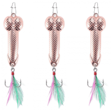 3 señuelos de pesca con anzuelo, cuchara, cuchara, anzuelo vibratorio, anzuelo oscilante (dorado, 21 g)