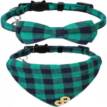 Coleira para gatos Breakaway com sinos - Pacote com 2 coleiras para gatos com sinos, coleiras para gatos com bandana