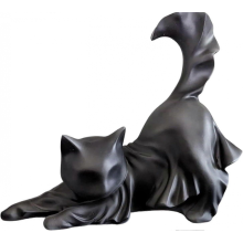 Halloween Ghost Cat Figure, Ghost Black Cat Halloween Ornaments, Cute Spooky Cats Halloweens Decor Kitty Keepsake Compatible with Memory Your