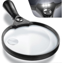 Extra große LED-Handlupe mit Licht – 2-facher, 4-facher, 25-facher Zoom, leichte, bruchsichere Lupen