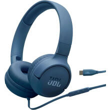(Blue) JBL Tune 520C USB-C Comfort Fit Wired On Ear Headphones with Type-C Connection