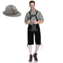 (Black, M) Mens Lederhosen Oktoberfest Costume Bavarian Beer Man Cosplay