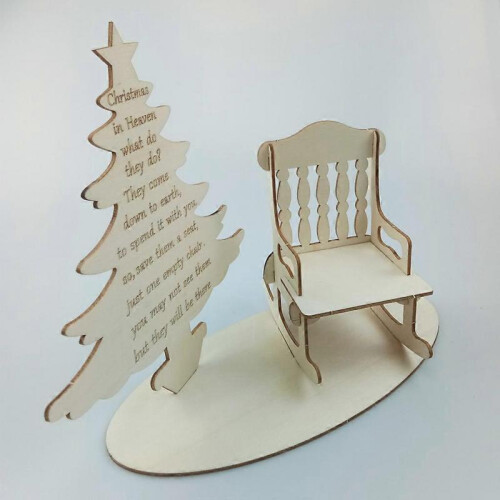 for Creative Christmas Ornaments Wooden Tree DIY Rocking Chair Desktop Table Dec 2