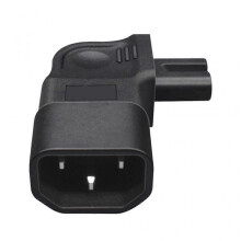 PVC Electrical Power Adapter IEC320 C14 to C7 Female to Male Left Angle Plug